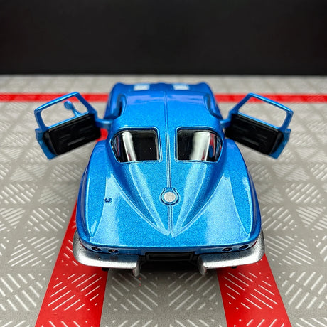 [TOY] 1:36 Chevrolet 1963 Corvette Sting Ray Blue Model Car Die-Cast