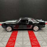 [TOY] 1:36 Chevrolet 1969 Camaro SS Glossy Black Model Car Die-Cast