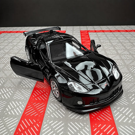 [TOY] 1:36 Chevrolet 2005 Corvette C6-R Glossy Black Model Car Die-Cast
