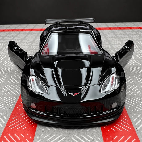 [TOY] 1:36 Chevrolet 2005 Corvette C6-R Glossy Black Model Car Die-Cast
