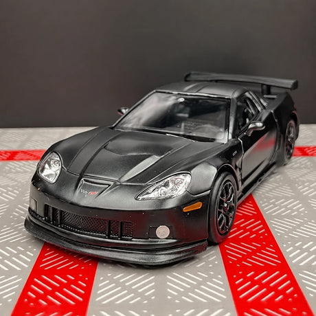 [TOY] 1:36 Chevrolet 2005 Corvette C6-R Matte Black Model Car Die-Cast