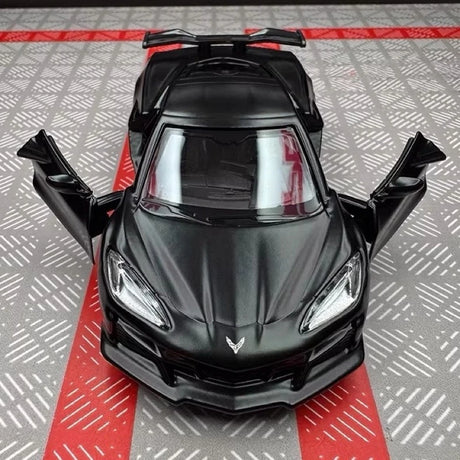 [TOY] 1:36 Chevrolet 2023 Corvette Z06 Black Model Car Die-Cast