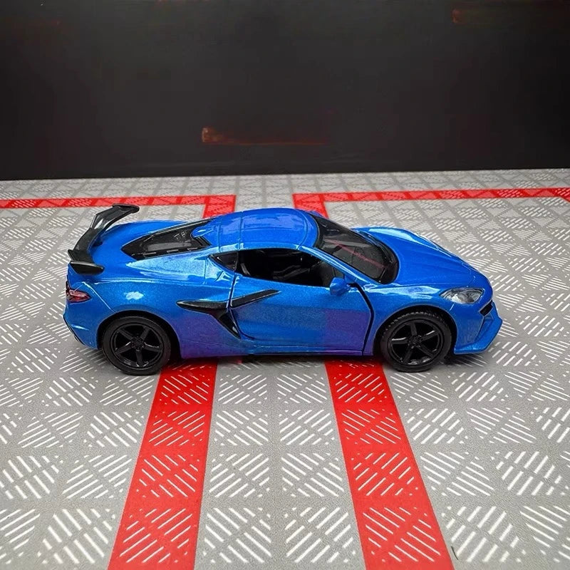 [TOY] 1:36 Chevrolet 2023 Corvette Z06 Blue Model Car Die-Cast