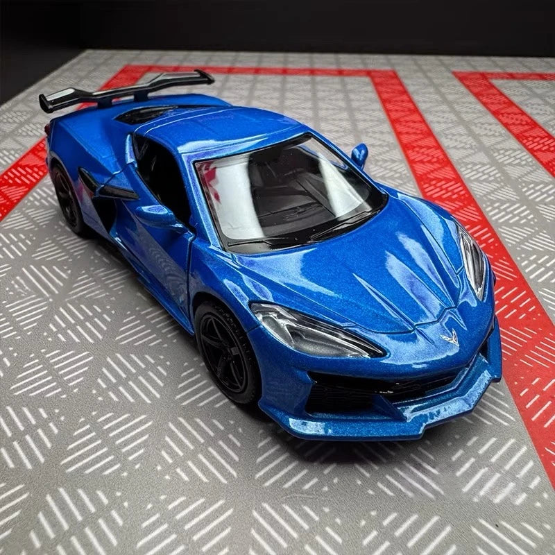 [TOY] 1:36 Chevrolet 2023 Corvette Z06 Blue Model Car Die-Cast