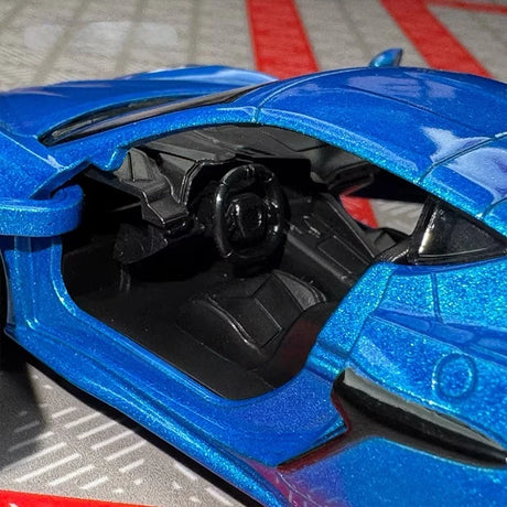 [TOY] 1:36 Chevrolet 2023 Corvette Z06 Blue Model Car Die-Cast