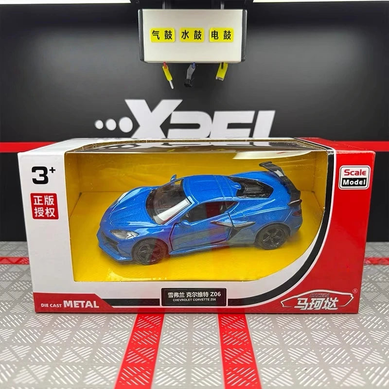 [TOY] 1:36 Chevrolet 2023 Corvette Z06 Blue Model Car Die-Cast