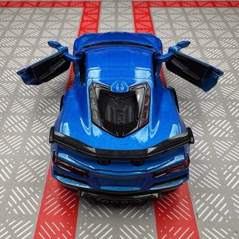 [TOY] 1:36 Chevrolet 2023 Corvette Z06 Blue Model Car Die-Cast