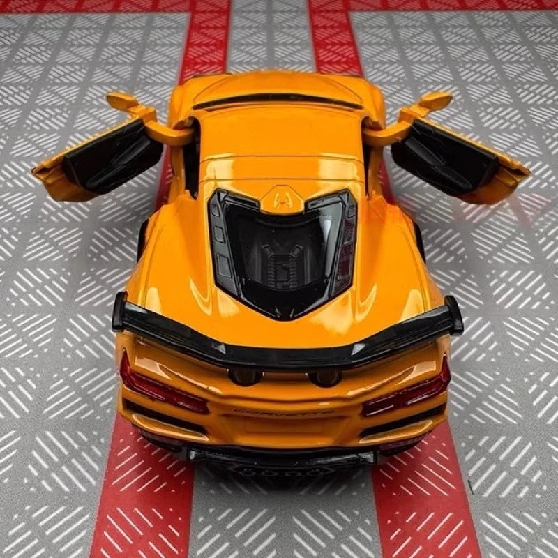 [TOY] 1:36 Chevrolet 2023 Corvette Z06 Orange Model Car Die-Cast