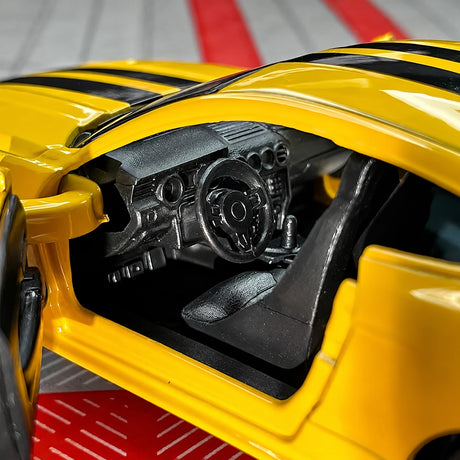 [TOY] 1:36 Ford 2015 Mustang Yellow Stripe Model Car Die-Cast