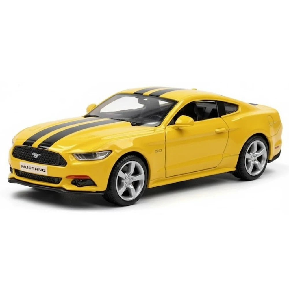 [TOY] 1:36 Ford 2015 Mustang Yellow Stripe Model Car Die-Cast