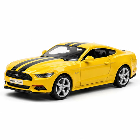 [TOY] 1:36 Ford 2015 Mustang Yellow Stripe Model Car Die-Cast