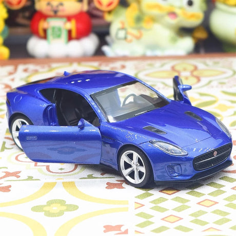 [TOY] 1:36 Jaguar 2017 F-Typ R-Dynamic blå modellbil Die-Cast