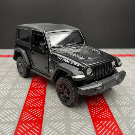 Jeep 2018 Wrangler Rubicon Matte أسود 1:36 – نموذج عرض معدني مصبوب