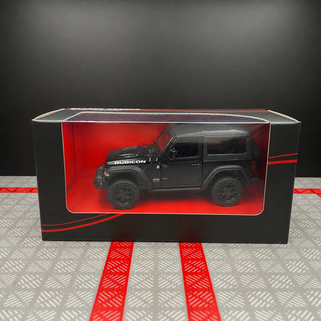 Jeep 2018 Wrangler Rubicon Matte أسود 1:36 – نموذج عرض معدني مصبوب