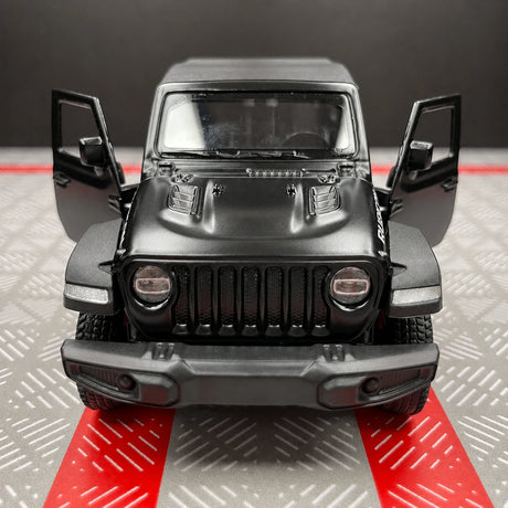 Jeep 2018 Wrangler Rubicon Matte أسود 1:36 – نموذج عرض معدني مصبوب