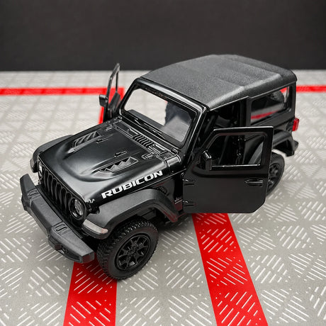Jeep 2018 Wrangler Rubicon Matte أسود 1:36 – نموذج عرض معدني مصبوب