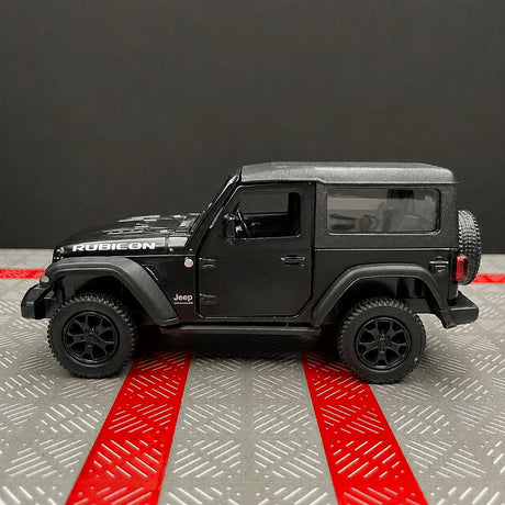 Jeep 2018 Wrangler Rubicon Matte أسود 1:36 – نموذج عرض معدني مصبوب