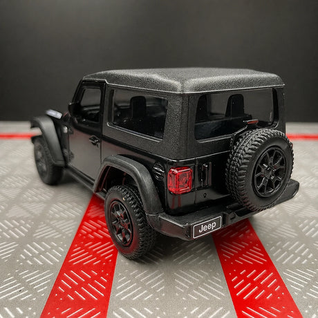 Jeep 2018 Wrangler Rubicon Matte أسود 1:36 – نموذج عرض معدني مصبوب