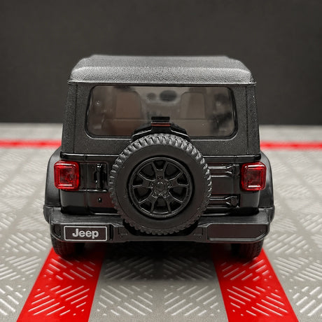 Jeep 2018 Wrangler Rubicon Matte أسود 1:36 – نموذج عرض معدني مصبوب