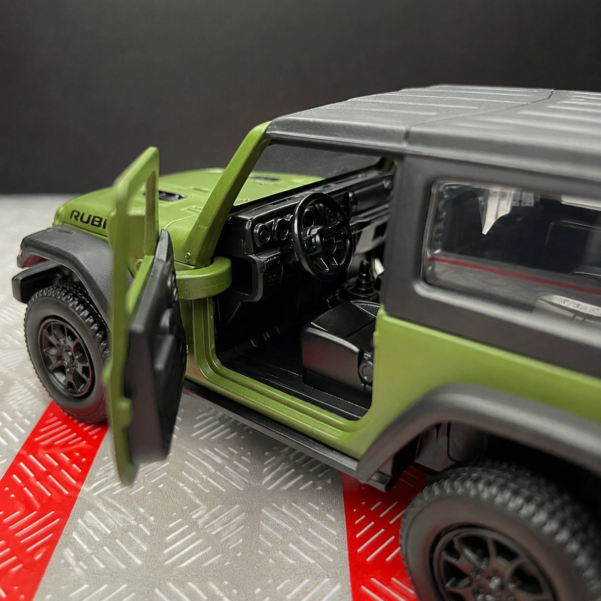 Jeep 2018 Wrangler Rubicon 무광 그린 1:36 – 다이캐스트 디스플레이 모델 다이캐스트