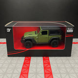 Jeep 2018 Wrangler Rubicon 무광 그린 1:36 – 다이캐스트 디스플레이 모델 다이캐스트