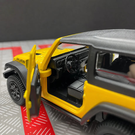 Jeep 2018 Wrangler Rubicon أصفر 1:36 – نموذج عرض معدني مصبوب
