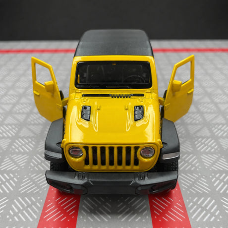 Jeep 2018 Wrangler Rubicon أصفر 1:36 – نموذج عرض معدني مصبوب