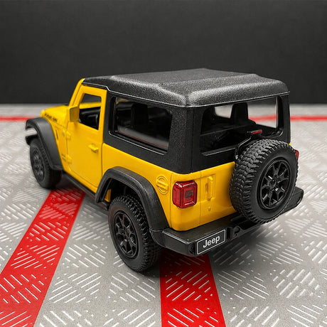 Jeep 2018 Wrangler Rubicon أصفر 1:36 – نموذج عرض معدني مصبوب
