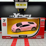 Lamborghini 2016 Huracan LP610-4 rosa 1:36 – modelo de exposição em metal fundido