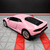 Lamborghini 2016 Huracan LP610-4 rosa 1:36 – modelo de exposição em metal fundido