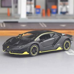 [TOY] 1:36 Lamborghini 2018 Aventador LP780-4 SVJ Black Model Car Die-Cast