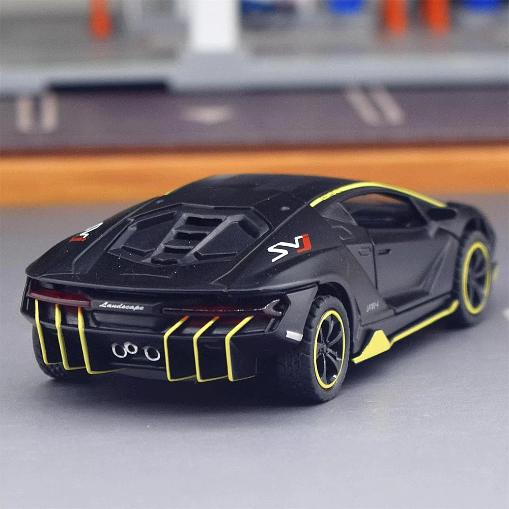 [TOY] 1:36 Lamborghini 2018 Aventador LP780-4 SVJ Black Model Car Die-Cast