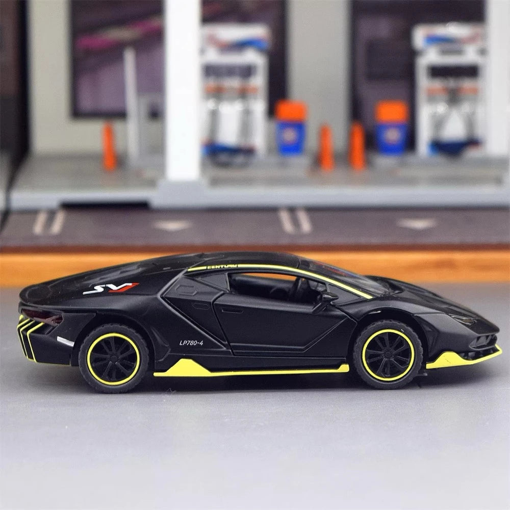 [TOY] 1:36 Lamborghini 2018 Aventador LP780-4 SVJ Black Model Car Die-Cast
