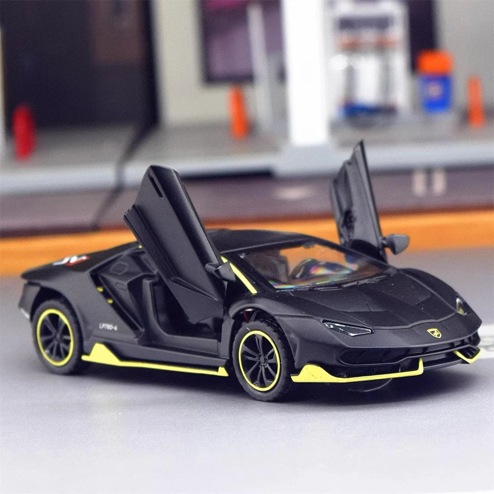[TOY] 1:36 Lamborghini 2018 Aventador LP780-4 SVJ Black Model Car Die-Cast