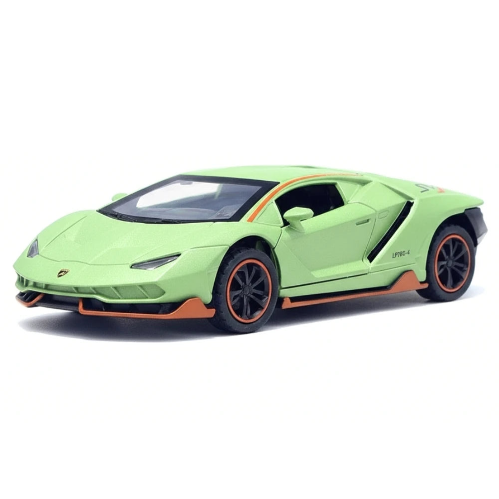 [TOY] 1:36 Lamborghini 2018 Aventador LP780-4 SVJ Green Model Car Die-Cast