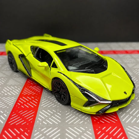 Lamborghini 2020 سيان FKP 37 جرين 1:36 – نموذج عرض مصبوب، مصبوب.