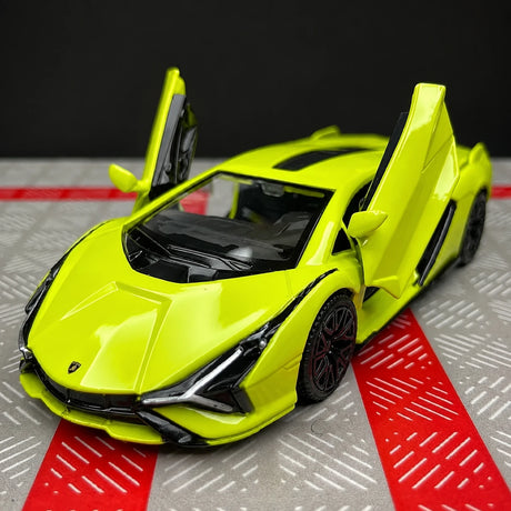 Lamborghini 2020 سيان FKP 37 جرين 1:36 – نموذج عرض مصبوب، مصبوب.