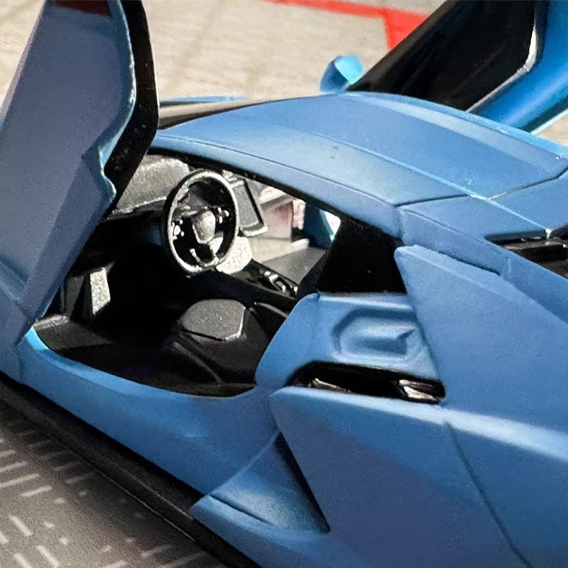 [TOY] 1:36 Lamborghini 2023 Revuelto Blue Model Car Die-Cast