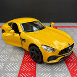 Mercedes-AMG 2020 GTS أصفر 1:36 – نموذج عرض معدني مصبوب