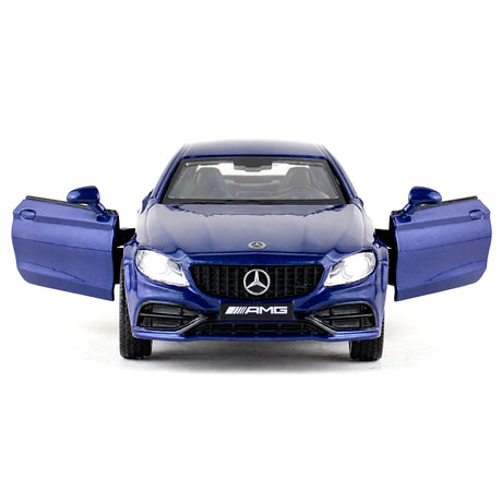 Mercedes-AMG 2023 C63S Coupé Blue 1:36 – Modelo de exhibición de fundición a presión