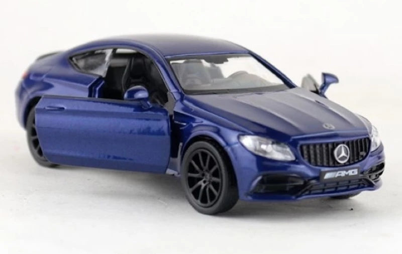 [TOY] 1:36 Mercedes-AMG 2023 C63S Coupe Blue Model Car Die-Cast