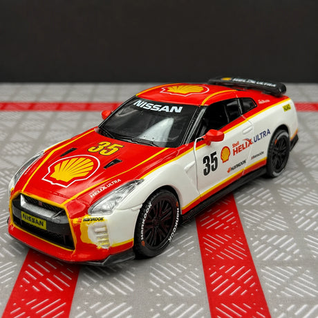Nissan 2009 GT-R R35 طلاء Shell #35 1:36 نموذج عرض القالب - العرض 3