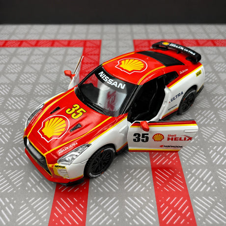 Nissan 2009 GT-R R35 طلاء شل #35 1:36 نموذج عرض مصقول - عرض 4