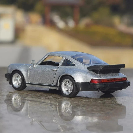 Porsche 1978 911 Turbo prateado 1:36 – modelo de exposição em metal fundido