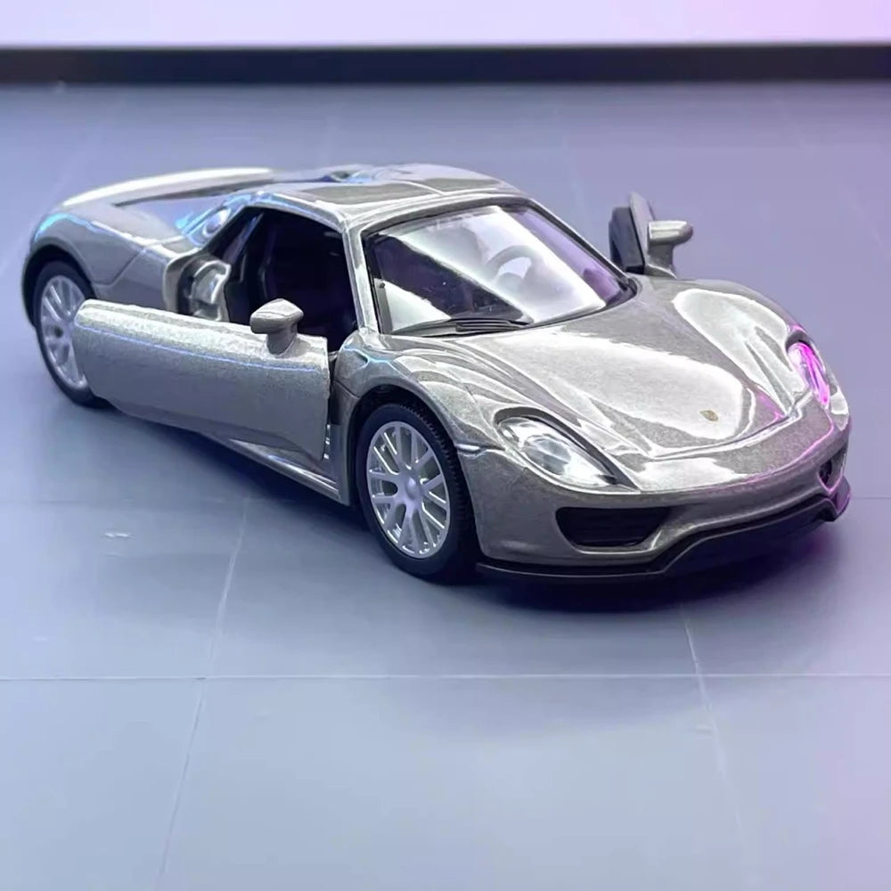 [TOY] 1:36 Porsche 2015 918 Spyder Silver Model Car Die-Cast