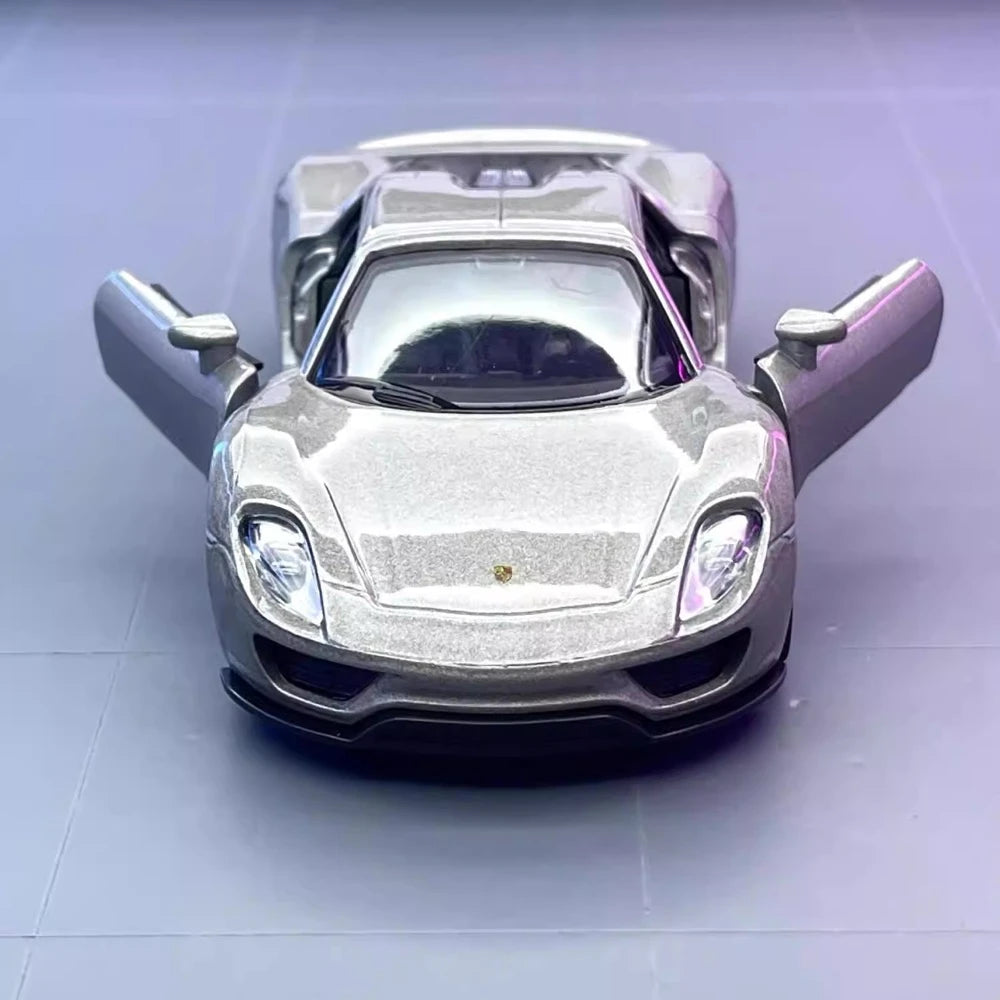 [TOY] 1:36 Porsche 2015 918 Spyder Silver Model Car Die-Cast