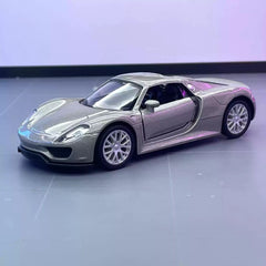 [TOY] 1:36 Porsche 2015 918 Spyder Silver Model Car Die-Cast