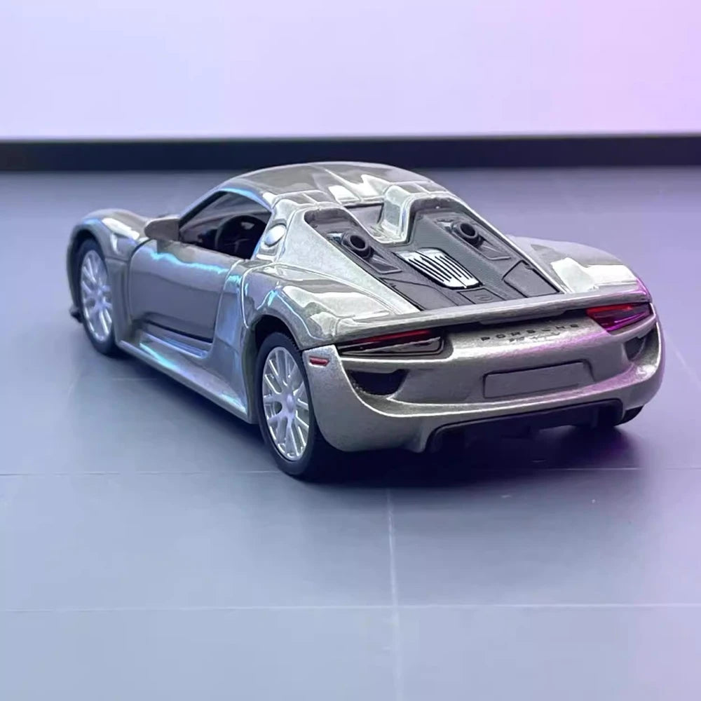 [TOY] 1:36 Porsche 2015 918 Spyder Silver Model Car Die-Cast