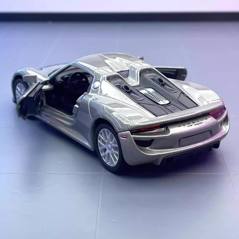 [TOY] 1:36 Porsche 2015 918 Spyder Silver Model Car Die-Cast