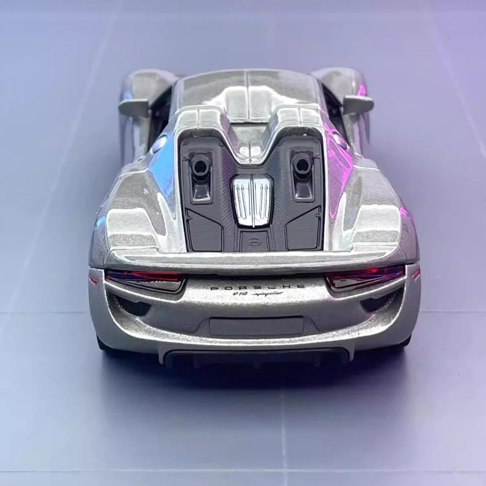 [TOY] 1:36 Porsche 2015 918 Spyder Silver Model Car Die-Cast